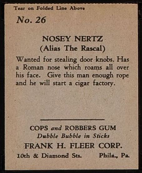 R36 1935 Fleer Cops and Robbers Gum